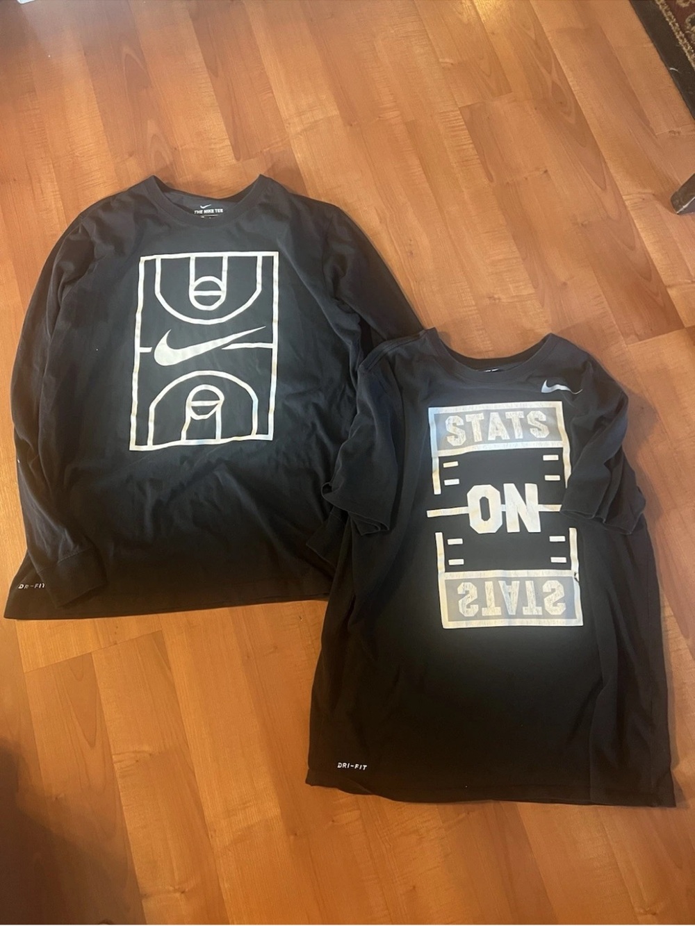 Nike Large Long Sleeve And Short Sleeve Black Tops Men